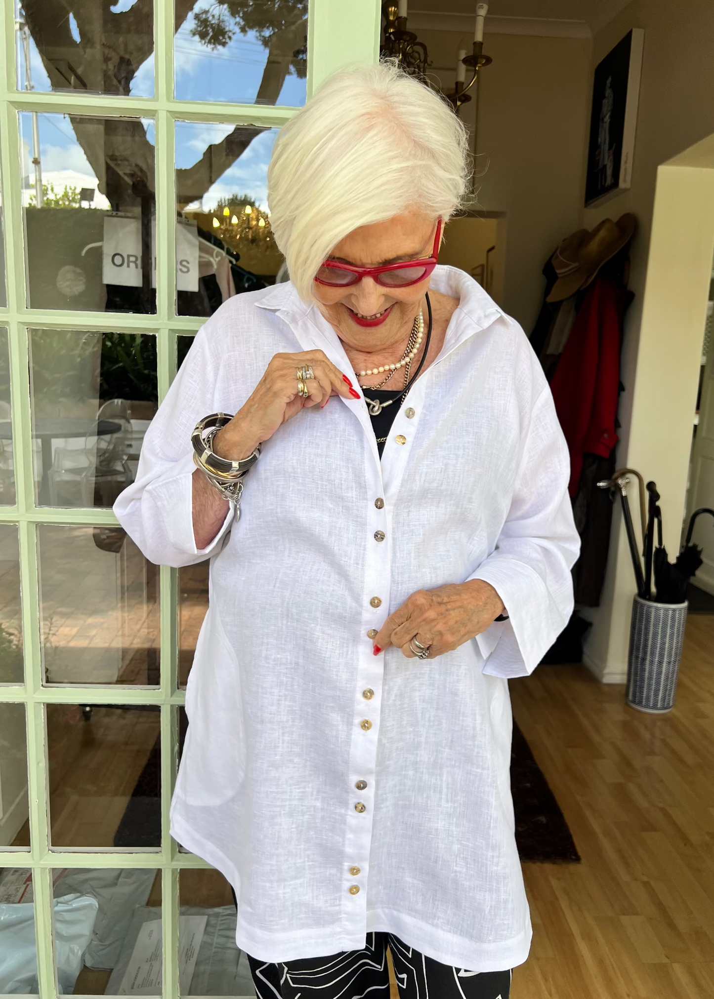 The Roomy Double Button Linen Shirt