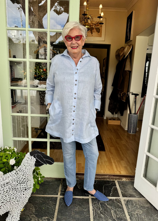 The Roomy Double Button Linen Shirt