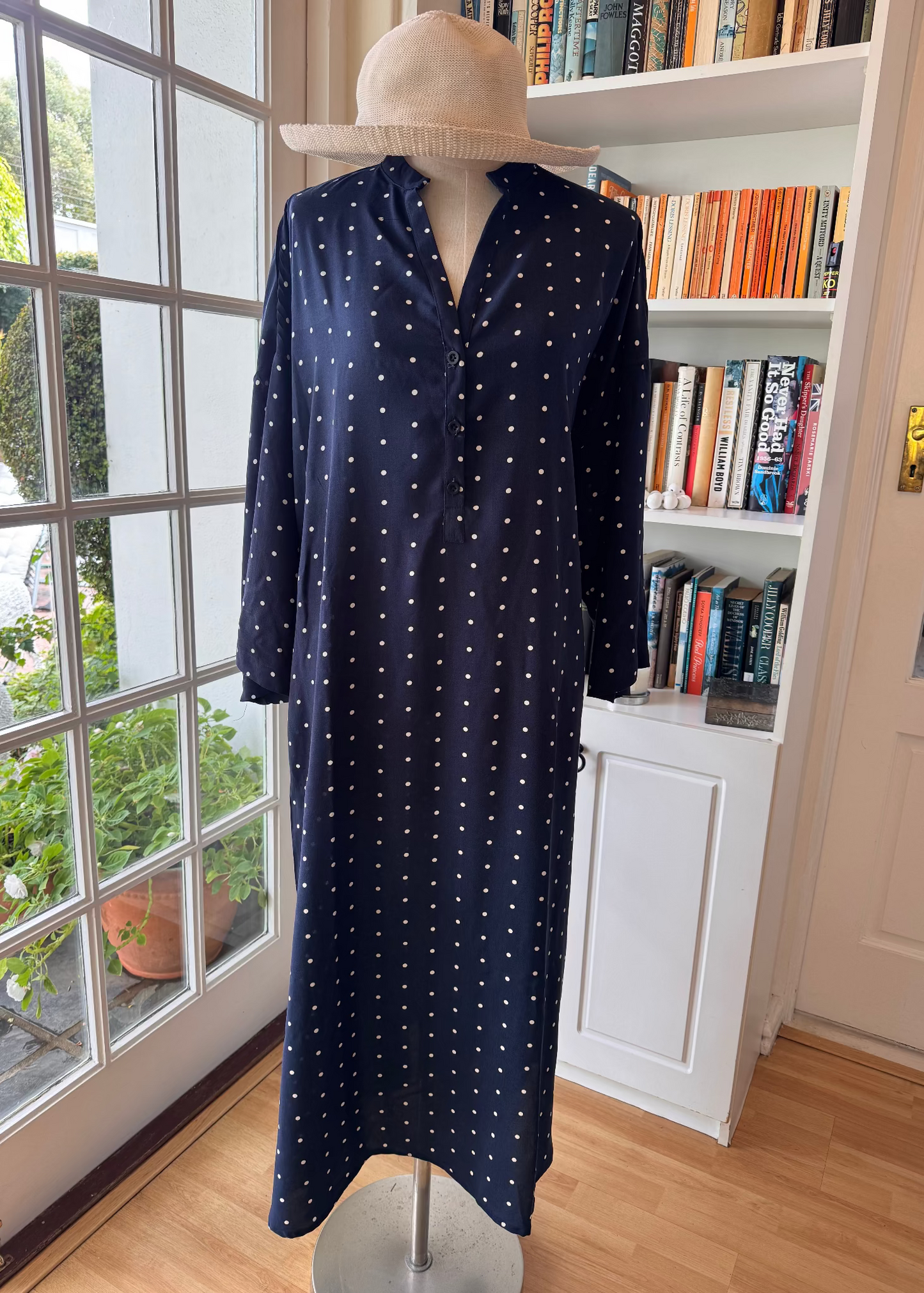 Navy & White Spot Dress