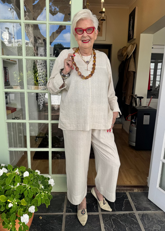 The Striped Linen Wide-Leg Pants