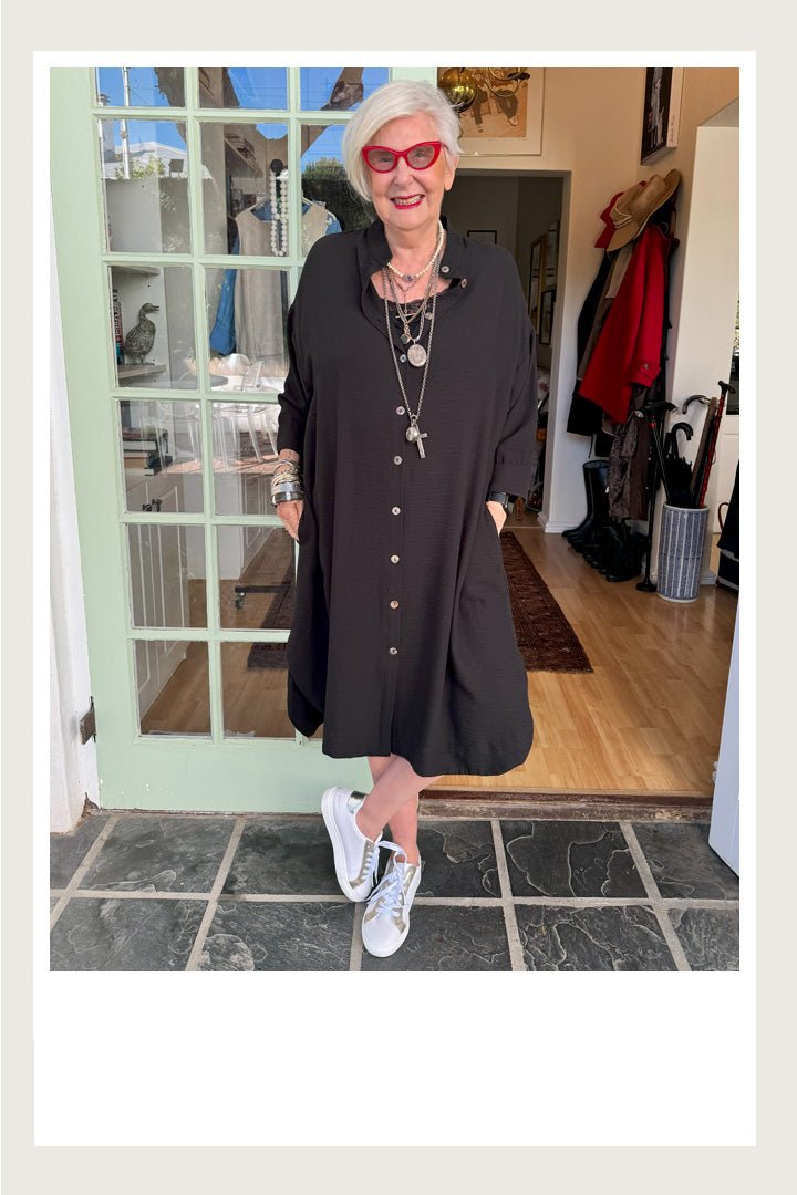 Jlr On The Move Coat Dress in Black - jennyleroux.com