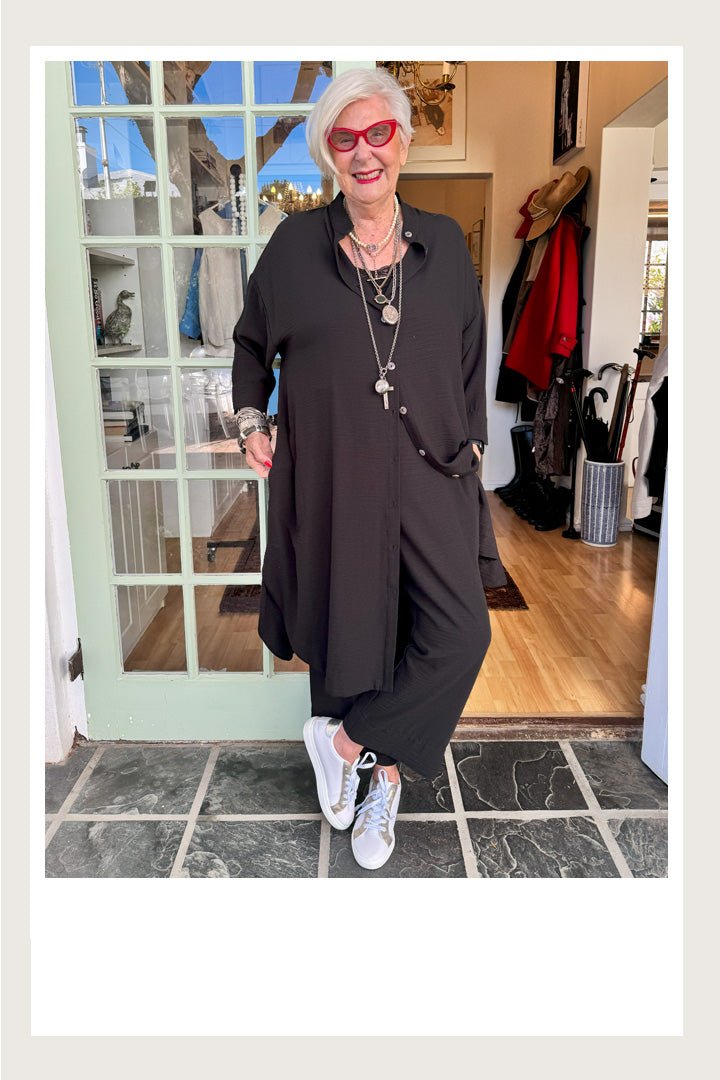 Jlr On The Move Coat Dress in Black - jennyleroux.com