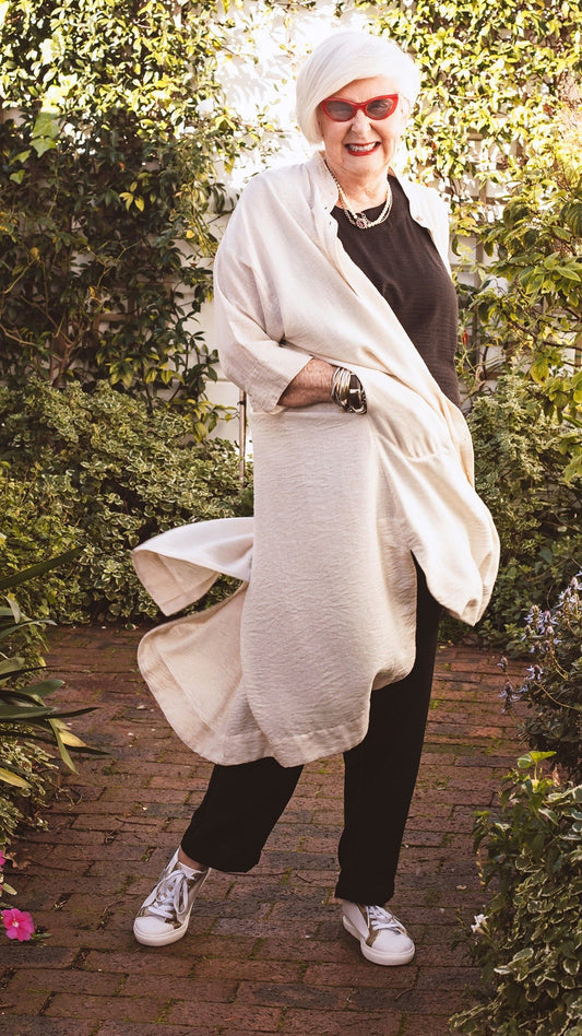 Jlr On The Move Coat Dress in Stone - jennyleroux.com