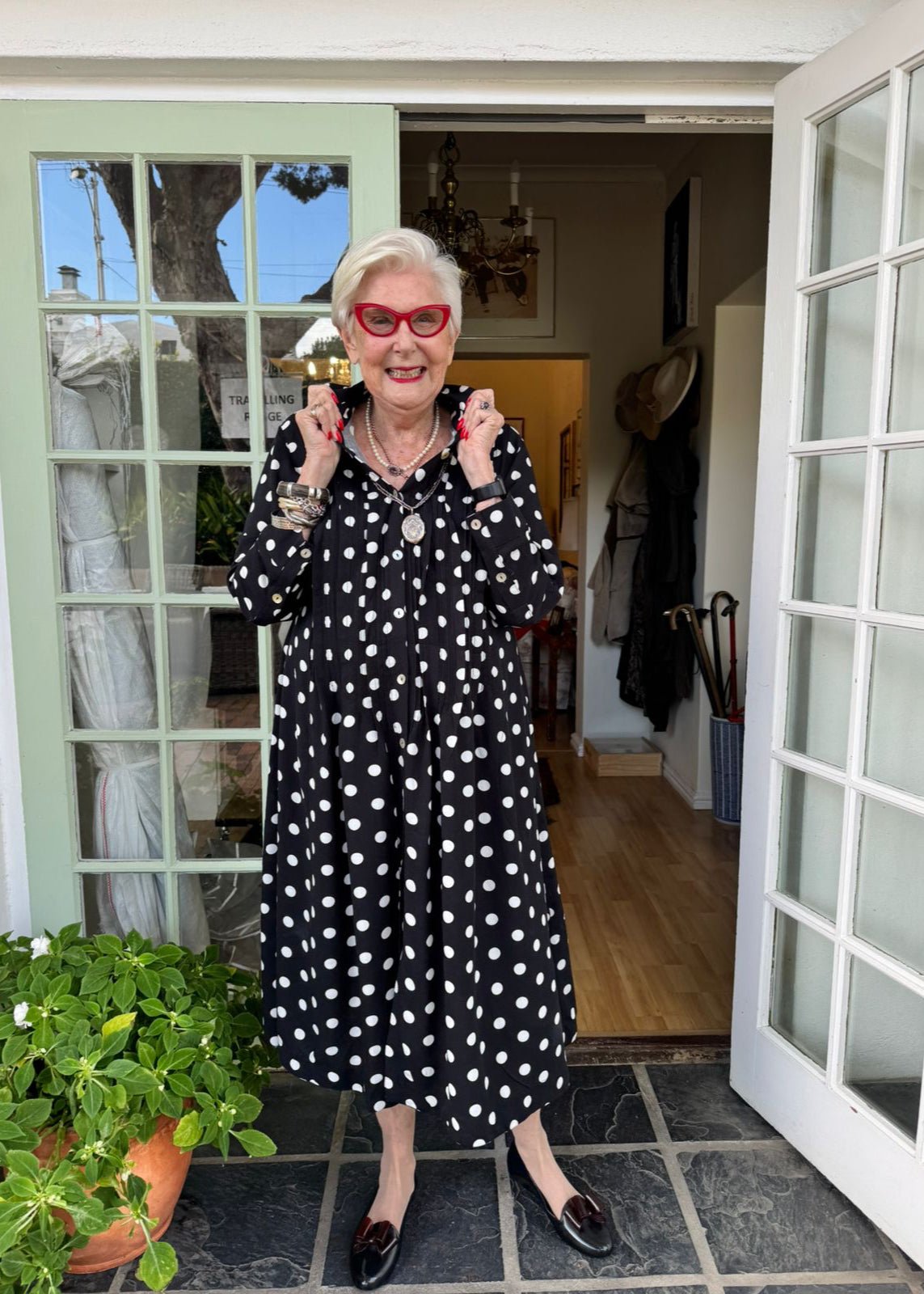 The Large Spot Pleated Dress - jennyleroux.com
