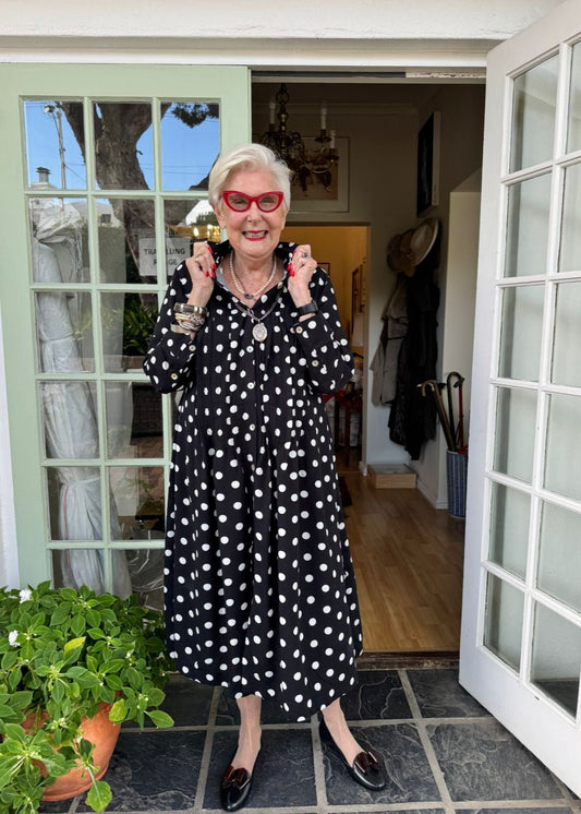 The Large Spot Pleated Dress - jennyleroux.com